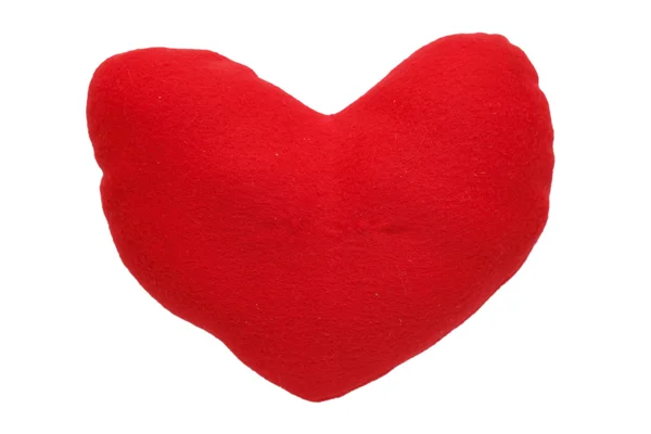 Red heart pillow isolated on white background Stock Picture