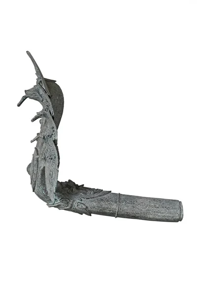 Antico bronzo naga isolato su sfondo bianco — Foto Stock