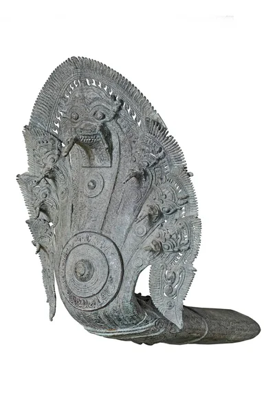 Naga bronce antiguo aislado sobre fondo de ballena — Foto de Stock