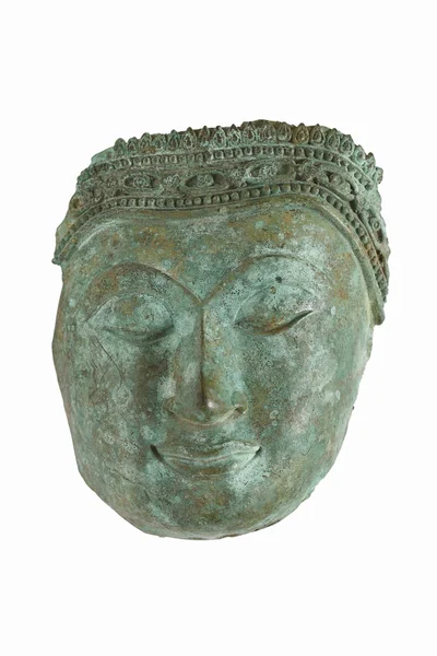 Buddha Bronzemaske isoliert auf weißem Hintergrund — Stockfoto