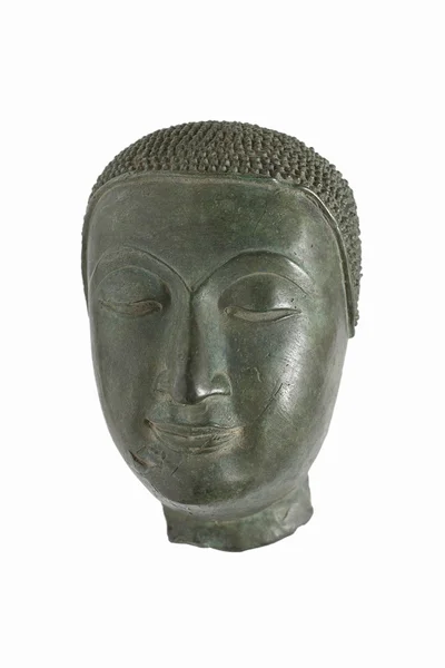 Buddha bronze mask isolated on white background — Stock Photo, Image