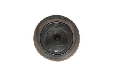 Antika seramik tealight pot izole beyaz zemin üzerine (Üstten Görünüm)