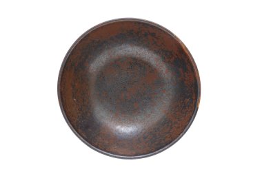 Antika seramik kase beyaz zemin üzerine (üstten görünüm izole)