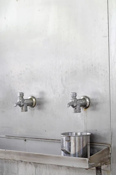 Stainless steel water dispenser — Stock Photo, Image