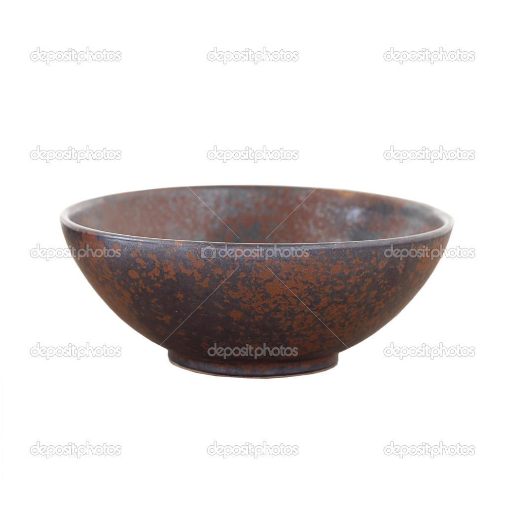 Antique ceramic bowl isolated on white background