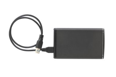 Beyaz arka plan üzerinde izole tel ile sabit disk sürücüsü kutu seti