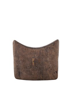 Beyaz arka plan üzerinde izole ahşap koltuk başlığı