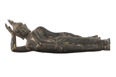 Beyaz arka plan üzerinde izole antika Buda Tunç