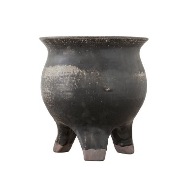 starodawny słój ceramiczny na białym tle