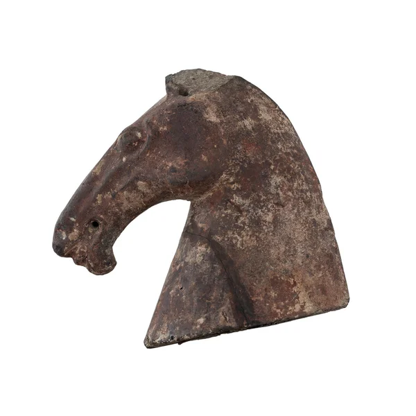 Häst skulptur huvud isolerad på vit bakgrund — Stockfoto