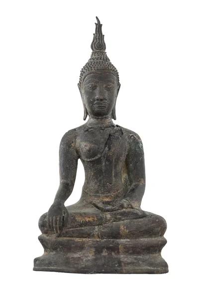 Antika buddha brons isolerad på vit bakgrund — Stockfoto