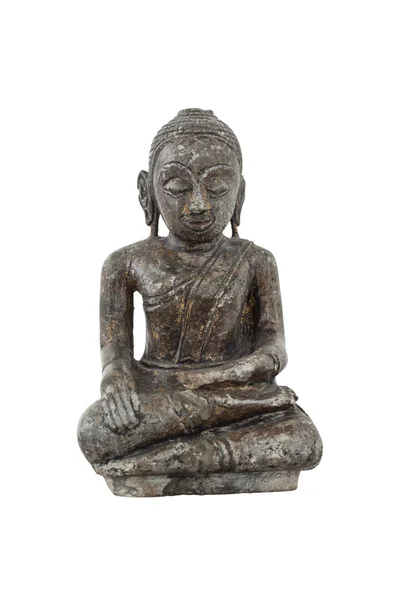 Античная бронза Будды на белом фоне — стоковое фото
