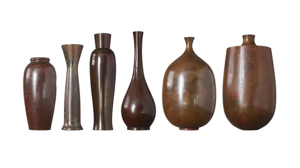 Kleine antieke bronzen vaas geïsoleerd op witte achtergrond — Stockfoto