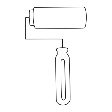 Boya silindiri çizgisi beyaz arkaplanda izole edildi