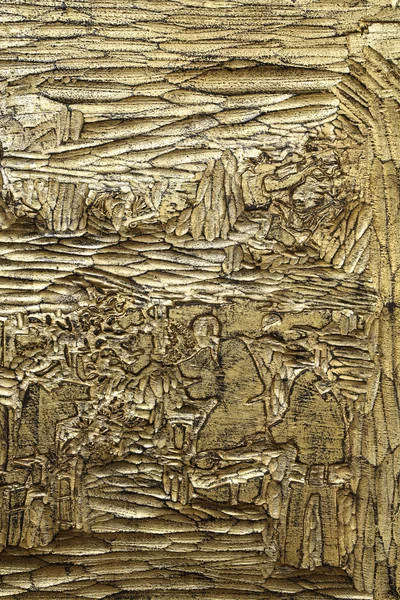 Antik trä rista med förgylla — Stockfoto