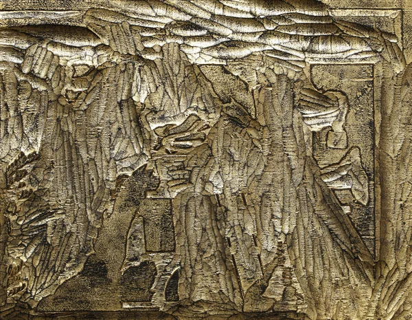 Античная деревянная резьба с золотом — стоковое фото