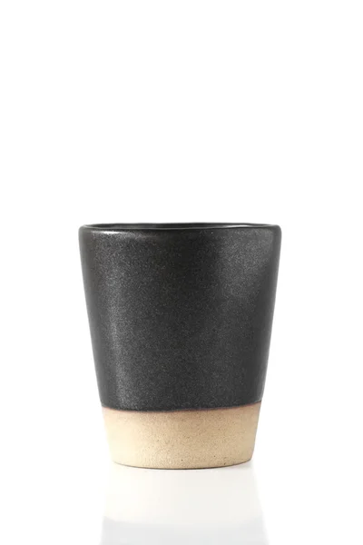 Black ceramic cup — Stock Photo, Image