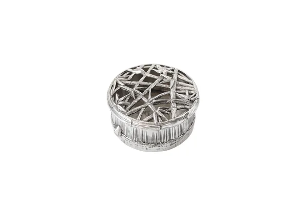 Antique silver round boxy — Stock Photo, Image