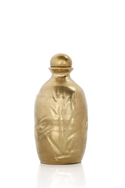 Antique ceramic golden jar — Stock Photo, Image