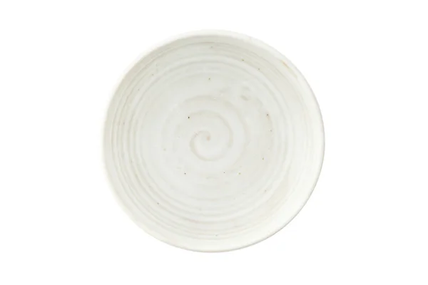 Белая винтажная керамическая чаша (Верхний вид ) — стоковое фото