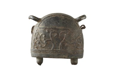 Beyaz arka plan üzerinde izole antiuqe buffalo çan