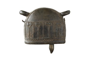 Beyaz arka plan üzerinde izole antiuqe buffalo çan