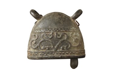 Beyaz arka plan üzerinde izole antiuqe buffalo çan