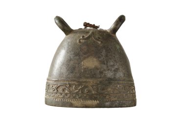 Beyaz arka plan üzerinde izole antiuqe buffalo çan