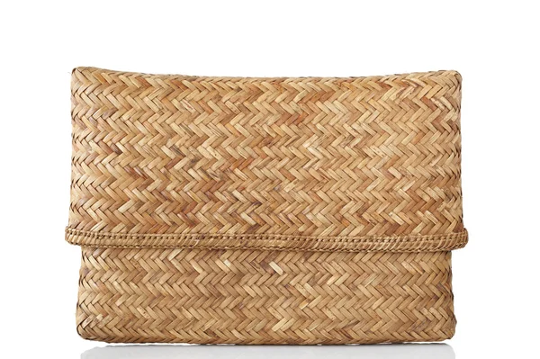 Tasca marrone chiaro rattan — Foto Stock