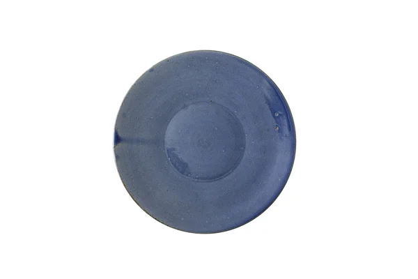 Antico piatto in ceramica blu — Foto Stock