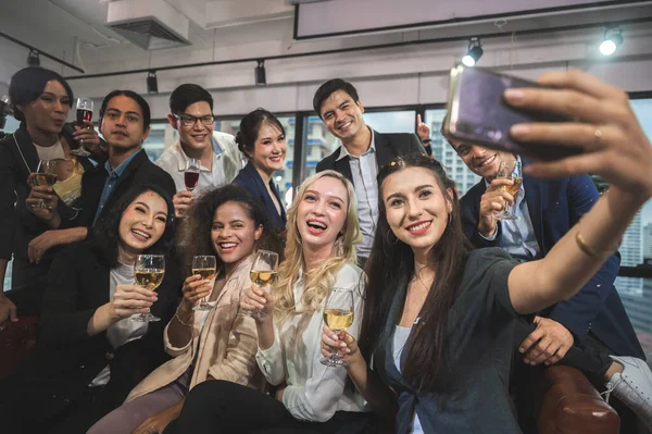 Hombre Negocios Socio Negocios Equipo Persona Éxito Feliz Divertido Fiesta Imagen De Stock