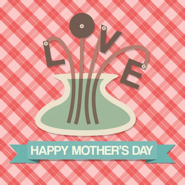 Feliz Día de la Madre Tarjeta de felicitación de amor — Vector de stock