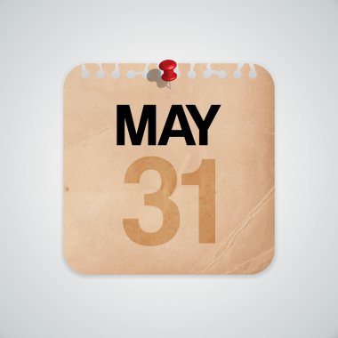 31 Mayıs'ta eski kağıt vektör