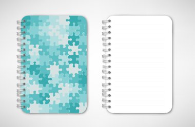 Mavi tonu jigsaw model notebook