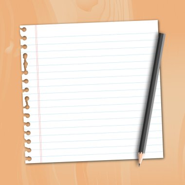 Line paper with pencil clipart
