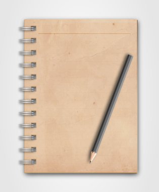eski grunge defter kalem ile