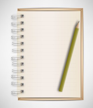 kahverengi defter ve kalem