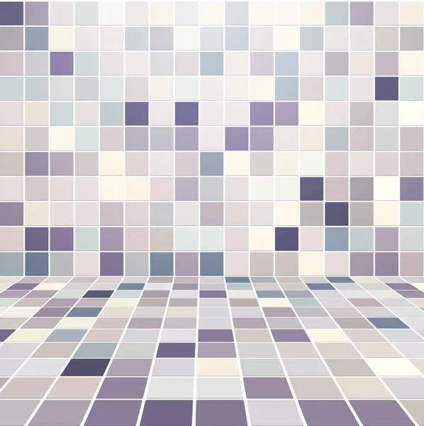 Innenraum mit Mosaik gefliesten Wandvektor — Stockvektor