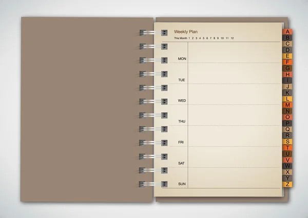 Planejador de caderno — Vetor de Stock