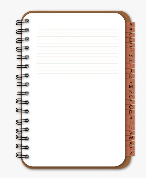 Brown notebook with bookmark — Stock Vector