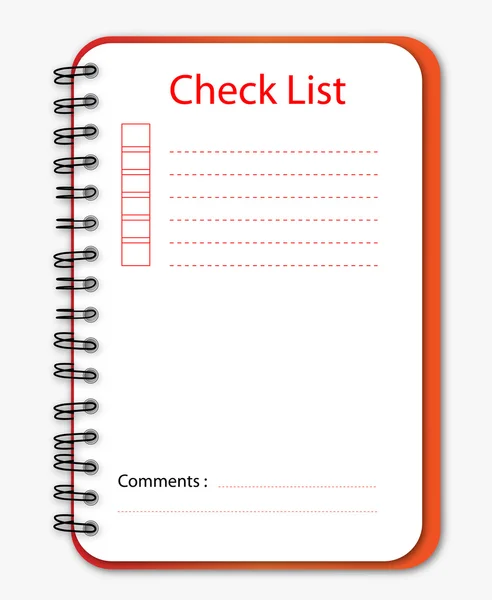 Check list notebook — Stock Vector