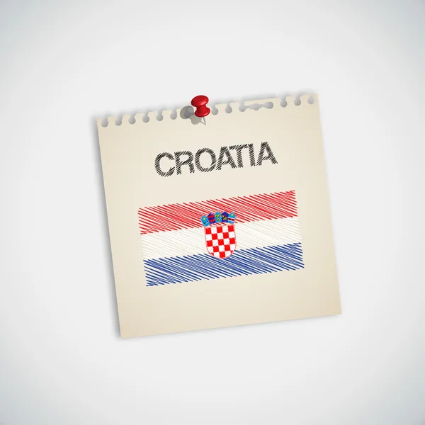 Paint Flag of Croatia Note Paper — Stock Vector