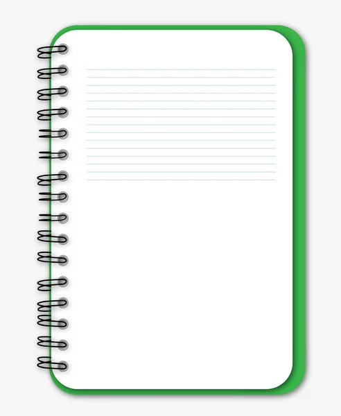 Cuaderno verde — Vector de stock