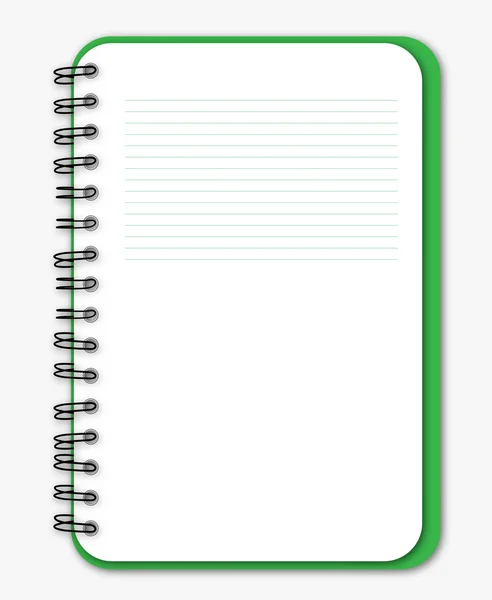 Yeşil defter — Stok Vektör