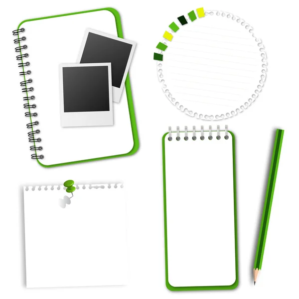 Green Collection Notebook Paper — Stock Vector