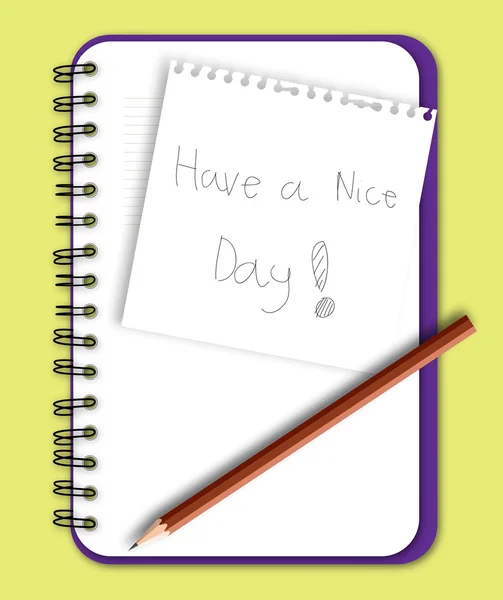 Have a nice day word on note paper — Stock Vector