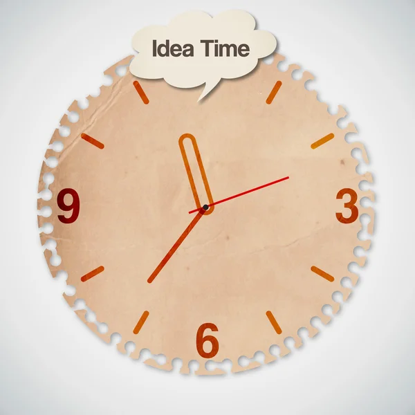 Idea Tiempo palabra en viejo reloj de papel — Archivo Imágenes Vectoriales