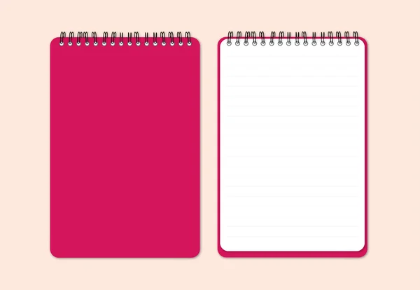 Colore rosa notebook vuoto — Vettoriale Stock