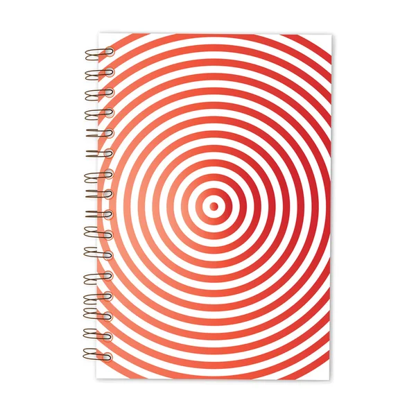 Notizbuch mit rotem Kreismuster — Stockvektor