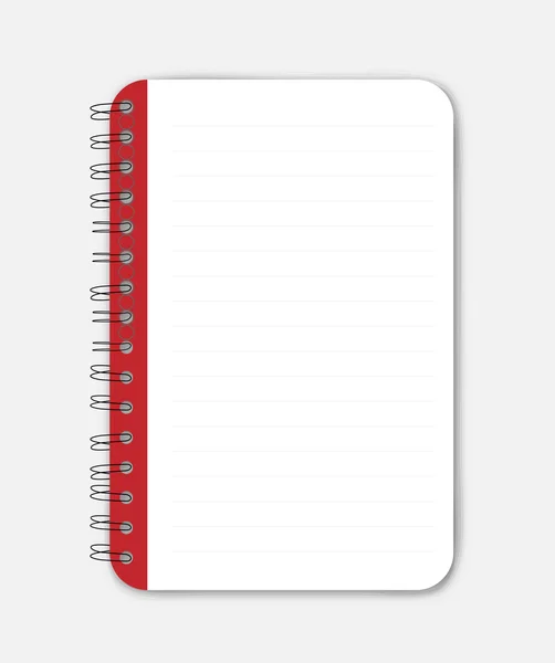 Notebook with Red Strip — Stock Vector